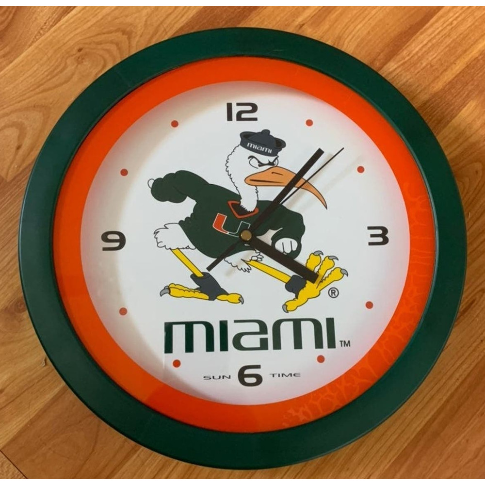 Miami Hurricanes wall clock